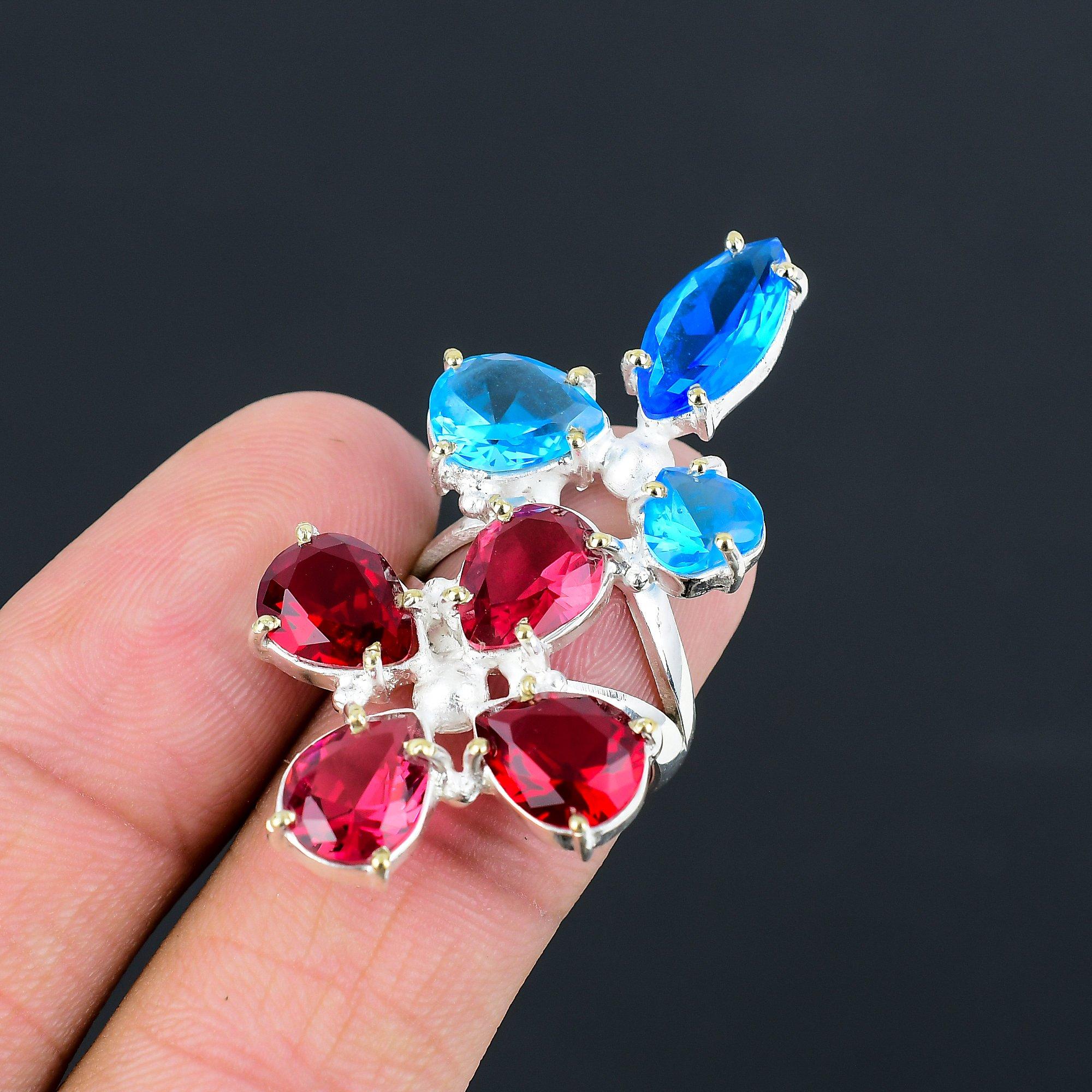 Gift For Women Promise Ring Size 7 925 Silver Natural Mozambique Garnet Gemstone 7