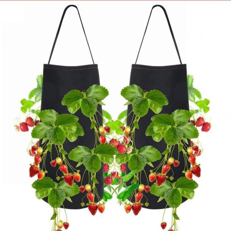 

Фетровые значки Клубничный мешочек 11 отверстий Клубника Картофель Подвесные кашпо из фетра 8 holes x1