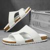 Fashion Outdoor Men's Summer Slippers Cork Clog Half Drag Outdoor Antiskid Male Slides Leisure Walk Flip-flops New Arrival Man Sandals