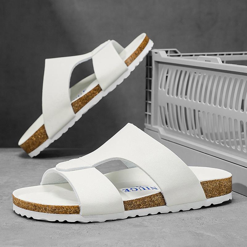 Fashion Outdoor Men's Summer Slippers Cork Clog Half Drag Outdoor Antiskid Male Slides Leisure Walk Flip-flops New Arrival Man Sandals
