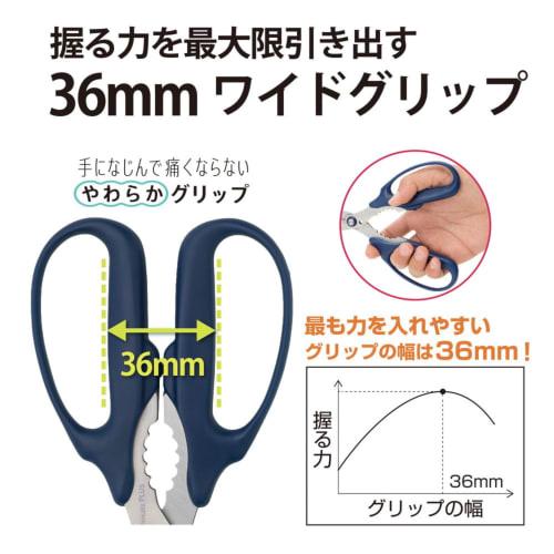 Plus Scissors Fit Cut Curve All-Purpose Scissors Navy Can Cut Paper and Metal SC-175PM 34-631