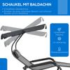 Double Sun Lounger for 2 People, Incl. Cushions and Canopy, 200 Cm X 139 Cm X 140 Cm. Dark Gray