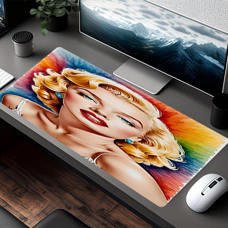 Marilyn Monroe Print Mouse Pad, for Keyboard Pad Laptop PC Mat for Office Home Use, Desk Decor, Perfect Birthday Gift for Gamers
