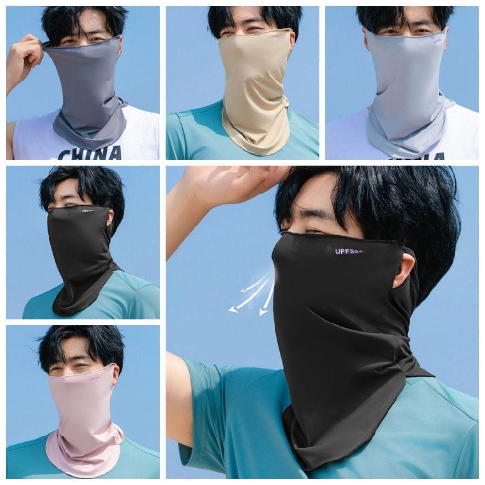 

Дышащая солнцезащитная вуаль для лица, защита от солнца, декольте, летняя маска из ледяного шелка для рыбалки