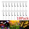 18PC Solar Garden Lights Powered Firefly Lights Outdoor Waterproof Vibrant Garden Lights for Patio Pathway Decoration,Warm