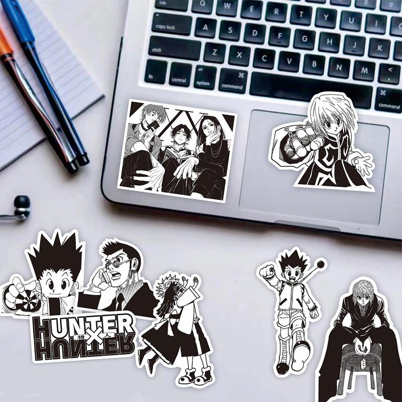 10/30/70 Stück Schwarz-Weiß Anime Hunter×Hunter Aufkleber Coole Graffiti Decals für Handy Koffer Notizbuch Kinder DIY Aufkleber Spielzeug