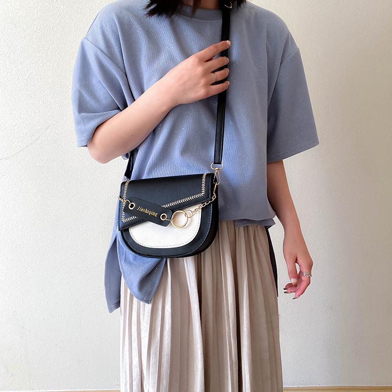 SCIONE Net Celebrity Ins Hit Color Texture Bag Women 2020 All-match Single Shoulder Crossbody Saddle Bag