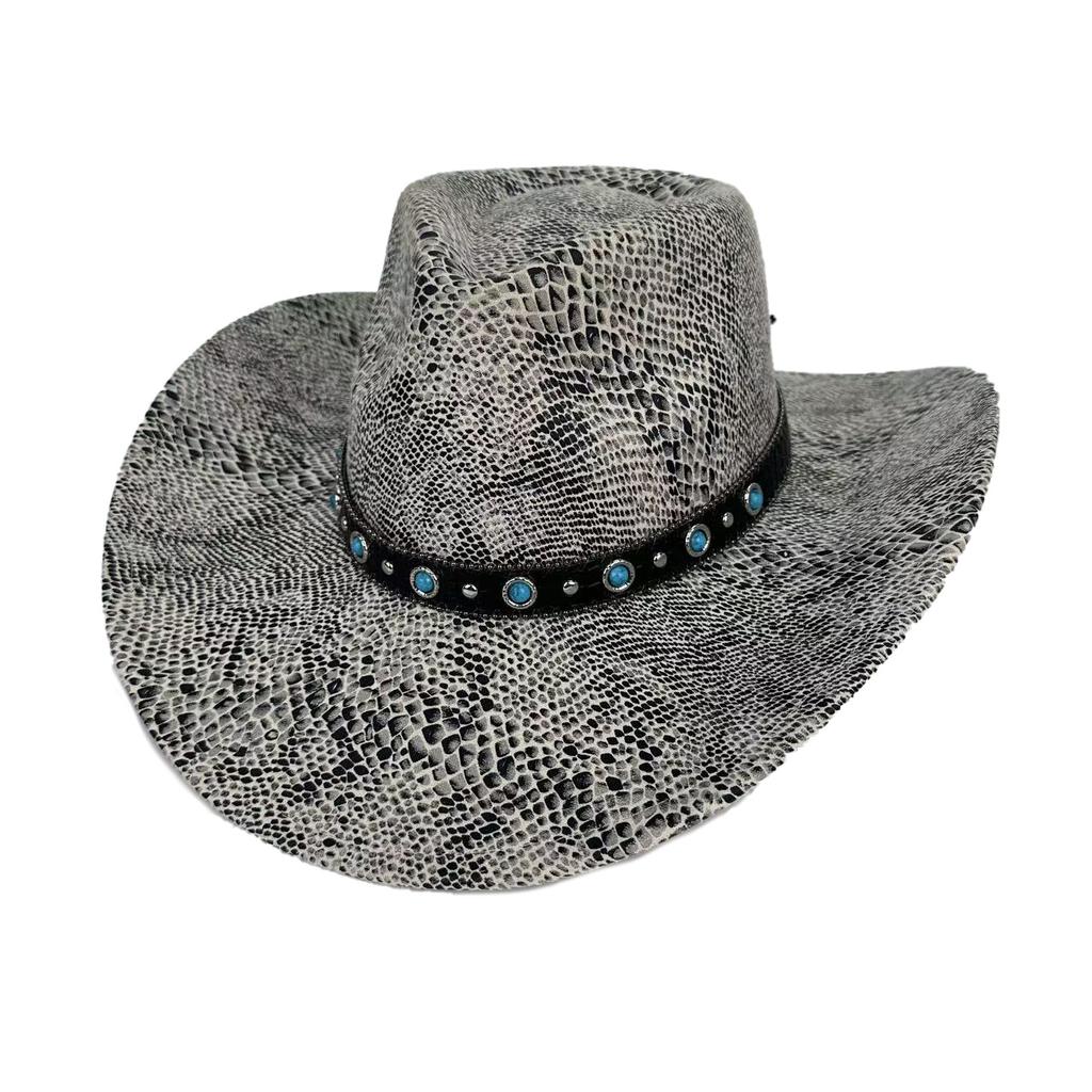 Hat Women'S Vintage Western Cowboy Hat Men'S Ladies Premium Top Hat Big Brim Jazz Hat