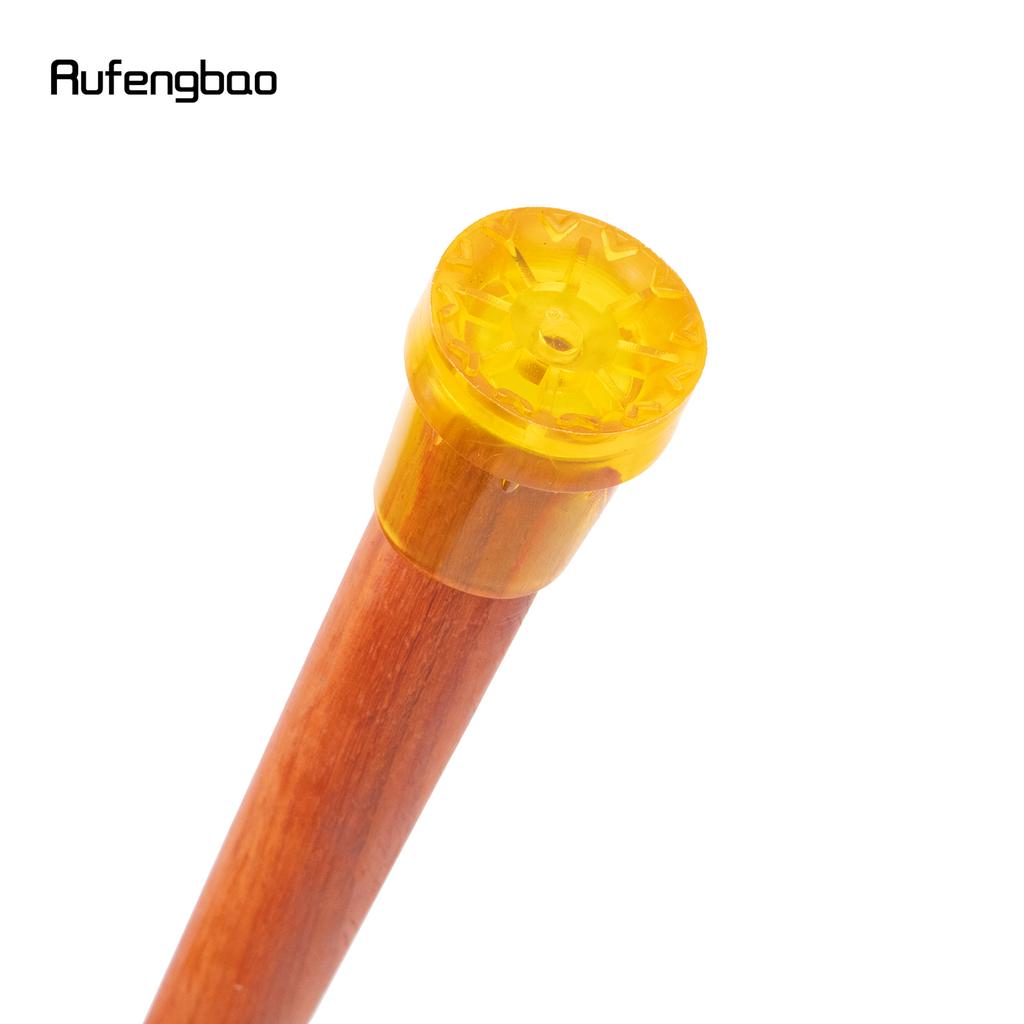 Orange Wave Wooden Single Joint Fashion Walking Stick Decorative Cospaly Cane Halloween Mace Crutch  Wand Crosier 92cm