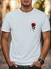Red Rose Logo Casual Streetwear Tee Unisex Women Men Graphic T-Shirt