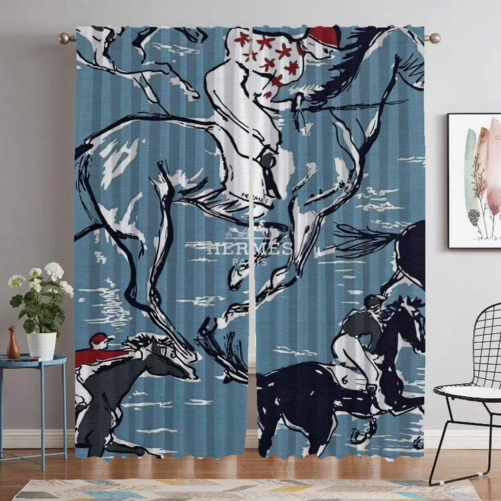 

Шторы-занавески Hermess Blackout, 2 шт., для спальни, гостиной, занавески, перегородки, украшения на Хэллоуин, кухни, камеры W50xH70cmx2pcs-CL