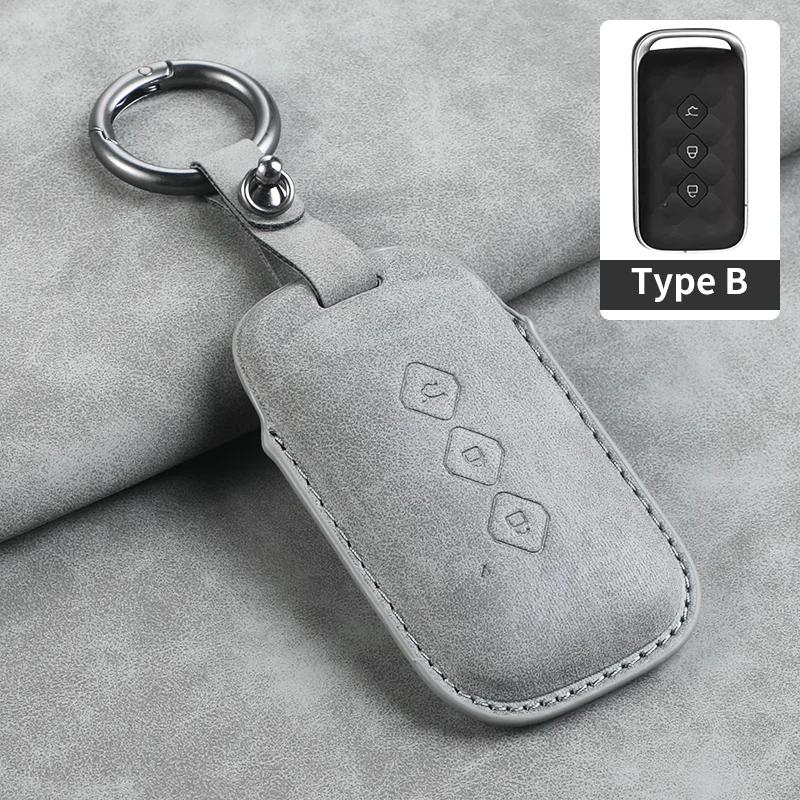 Leather For Chevrolet Aveo Trax Groove Captiva  Wuling Flip Car Key Case Cover Shell 3 Button Remote Key Keychian Accessory