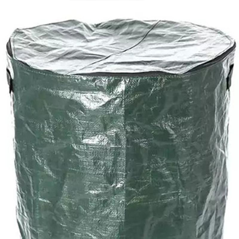 Garden Composting Bag PE Waterproof Foldable Light Weight Large Capacity Reusable Lawn Leaf Bag