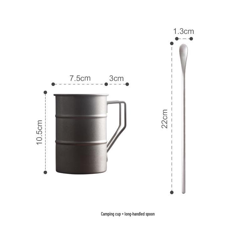 Retro Distressed 304 Stainless Steel Outdoor Mug - Portable Camping Coffee or Juice Cup