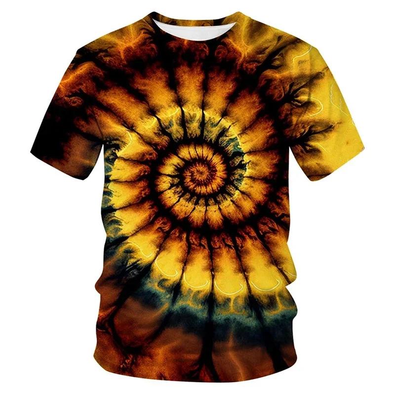 Men's Tie Dye Pattern 3D Printed T-shirt with Personalized Street Colorful Design