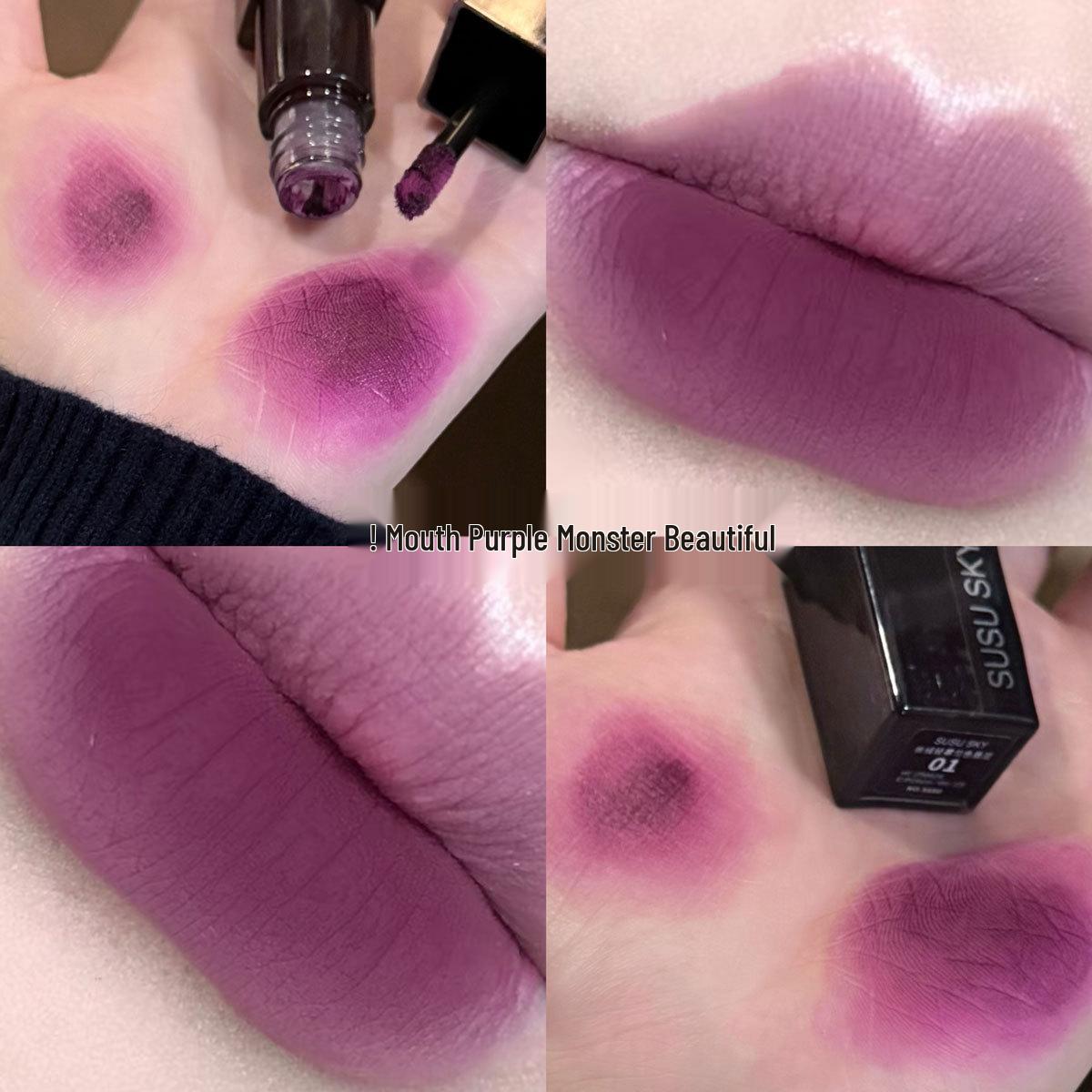 SUSU SKY Velvet Light Mist Matte Lip Glaze in Milk Coffee - Autumn Winter Whitening Lipstick for Students. 3g