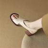 Fashion New Genuine Leather Summer Sandals 2025 Round Toe Chunky Heel Women Sandals Concise High Heels Handmade Shoes for Women