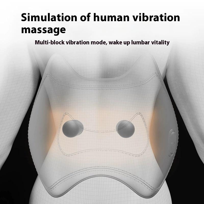 Car Drive Hot Compress Airbag Headrest and Waist Pillow Set Memory Pillow Seat Back Cushion Driver Lumbar Massage Cushion Tools