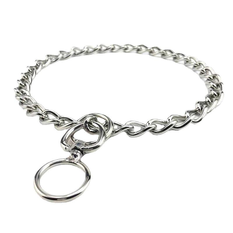Stainless Steel Anti-Bite Dog Collar: Explosion-Proof, 360° Tangle-Free, Adjustable P Chain for Training