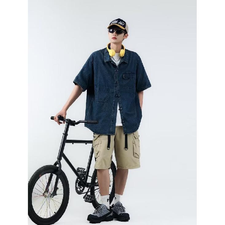 Letní Nový Čínský Styl Vintage Džínová Bunda Pro Muže A Ženy, Volný Retro Knoflíkový Praný Džínový Top