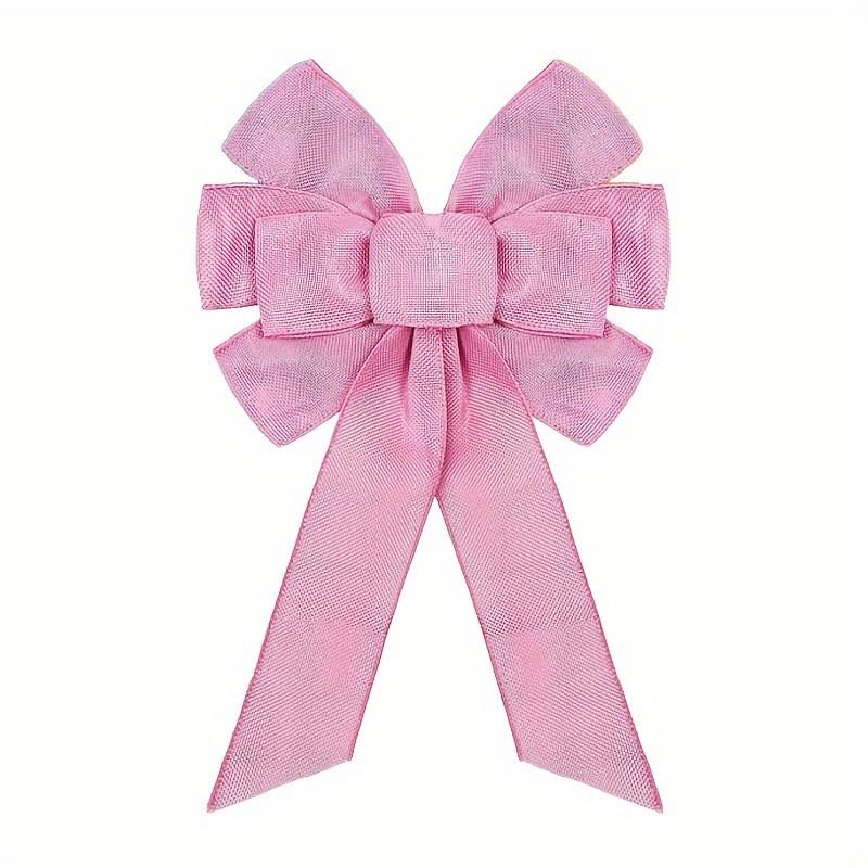 Vibrant Spring Flower Wreath Featuring Chic Bows In Pink Yellow Blue And Purple Shades Pink Bow