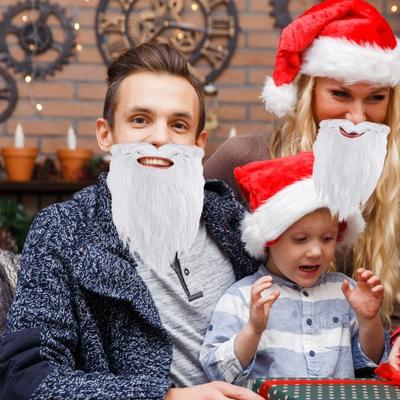 Santa Beard Costume White Fake Beard Christmas Santa Claus Gnome Cosplay Beard Party Dress-up Accessory for Adults And Teens