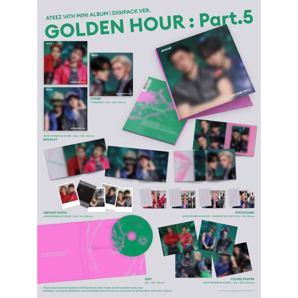 [Pre-order] ATEEZ GOLDEN HOUR : Part.5 (TOKTOQ SET 5EA) (Online Benefit)