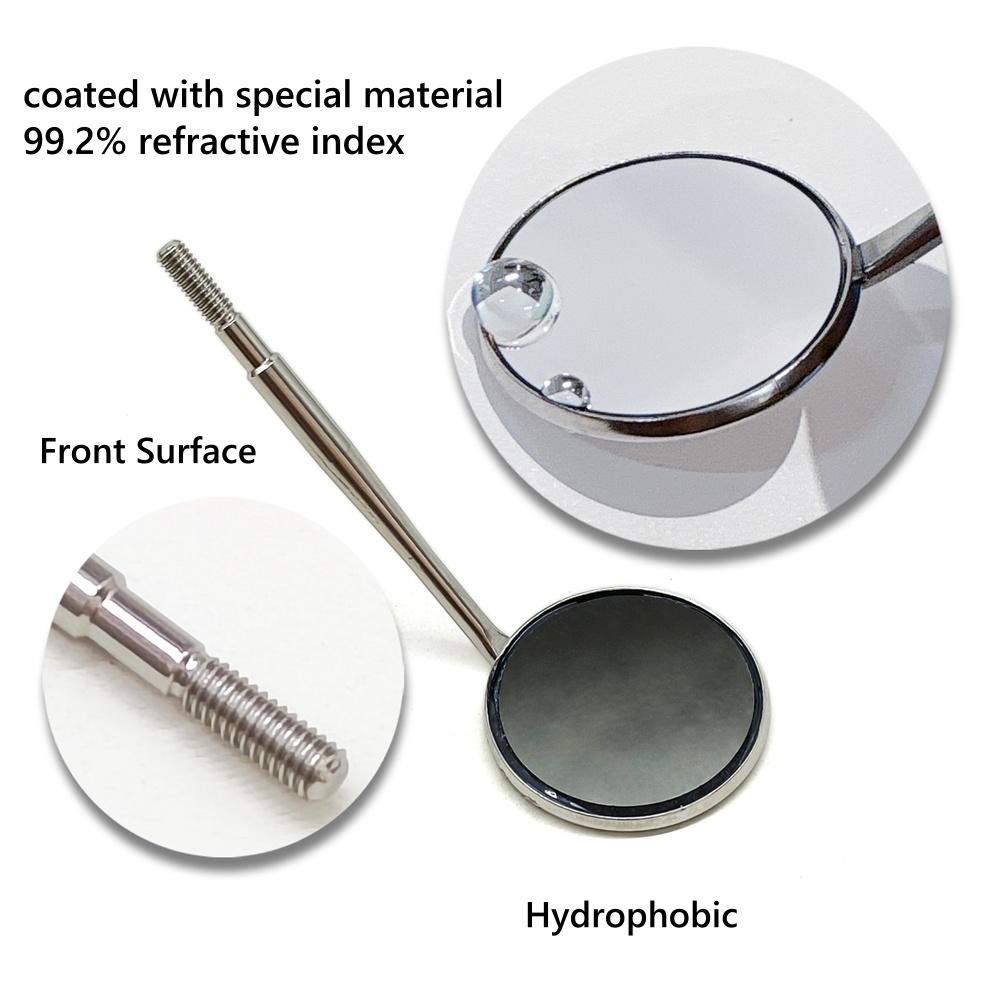1 piece Dental Front Surface Mouth Mirror  Cone Socket Reflector 85% or 99.2% ultra definition with Rhodium or special Material Coated