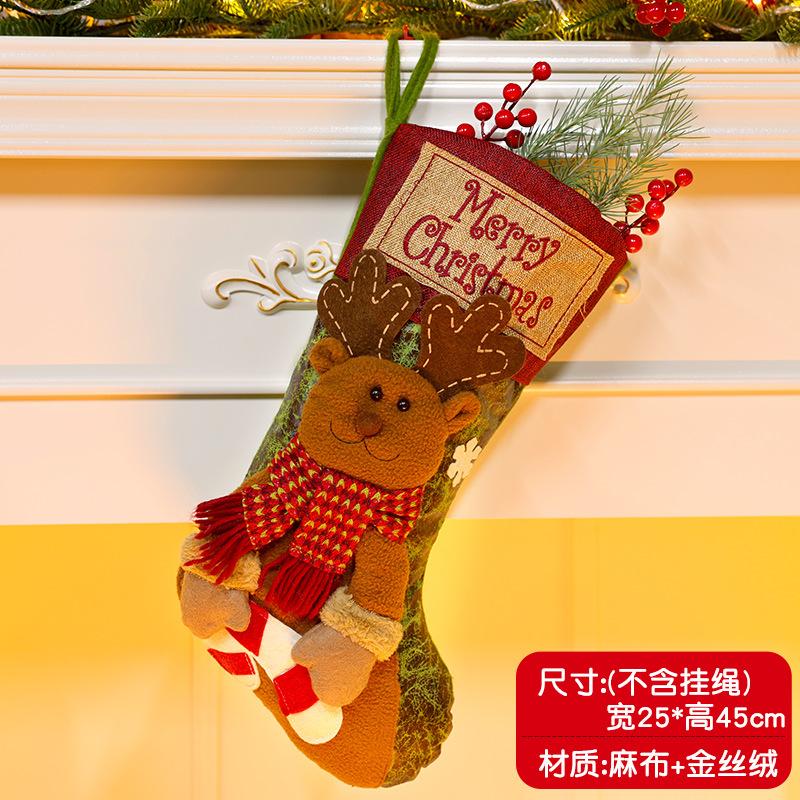 Christmas Stockings Socks Santa Snowman Hanging Xmas Tree Ornaments Christmas Decor for Home New Year Navidad Candy Gift Bags