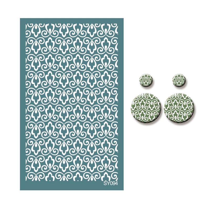 Polymer Clay Coloring Silk Screen Stencil Reusable Line Pattern Printing Clay Stamps DIY Earrings Jewelry Making Pottery Tools