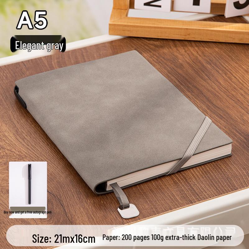 A5 Retro Tie-Up Sheepskin Leather Notebook: Soft Leather Journal for Office and Meetings