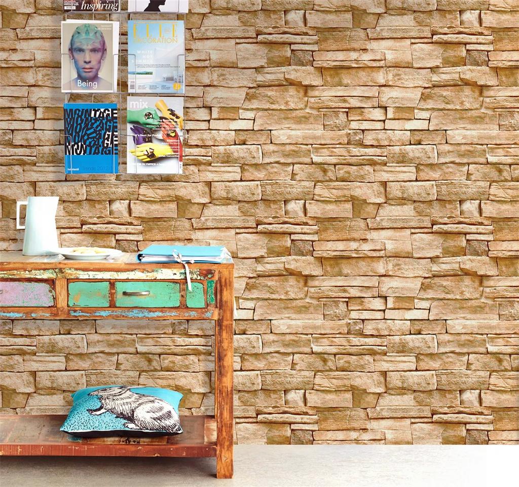 Stone Peel and Stick Wallpaper Decoration Stone Wallpaper Self-Adhesive Wall Paper for Home Decor TV Wall Easy To Peel Stick