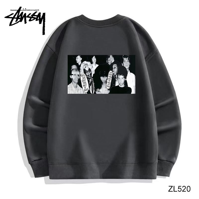 

Stussy зимний высококачественный хлопковый флисовый теплый свитер с круглым вырезом Stussy, свитер для пары с принтом персонажей
