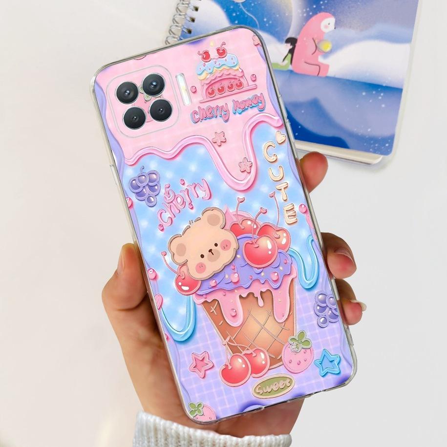 For OPPO Reno 4 Lite Case CPH2125 Phone Case Cute Cartoon Soft Silicone Back Cover For OPPO F17 Pro CPH2119 Coque A93 2020 Funda