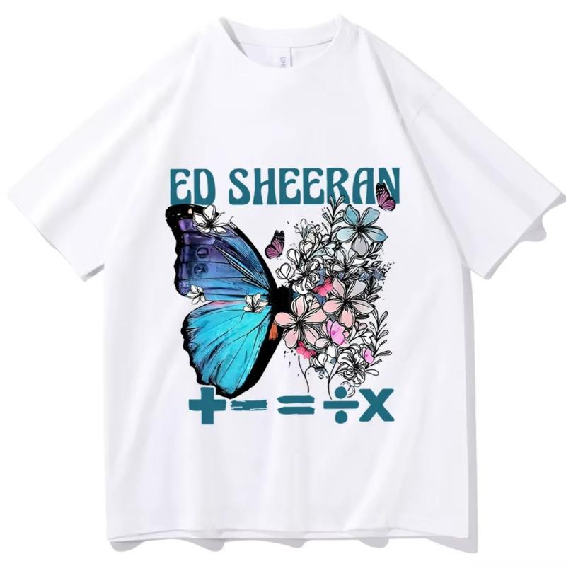 Ed Sheeran Shirt The Mathematics Tour Shirt Ed Sheeran Merch Ed Sheeran Fan Gift Women O-Neck Short Sleeve Shirts Top S