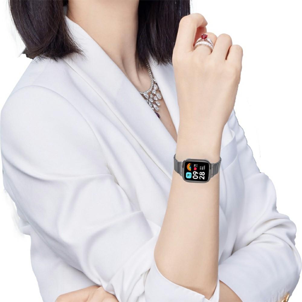 For Xiaomi Redmi Watch 3 Lite Stainless Steel Replacement Strap with Metal Watch Case