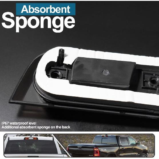 Red LED Third Brake Light for Dodge Ram 1500 2019 2020 2021 2022 2023 2024 3rd Red Brake Lights Rear Center High Mount Stop Lamp White Roof Cargo