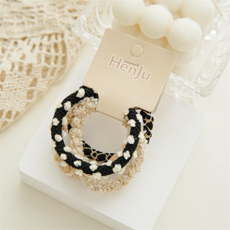 Vintage Coffee Color Rubber Bands For Women Fashion Elastic Hairbands Headbands Ponytail Hair Ropes Hair Loop Girls Hair Accessories