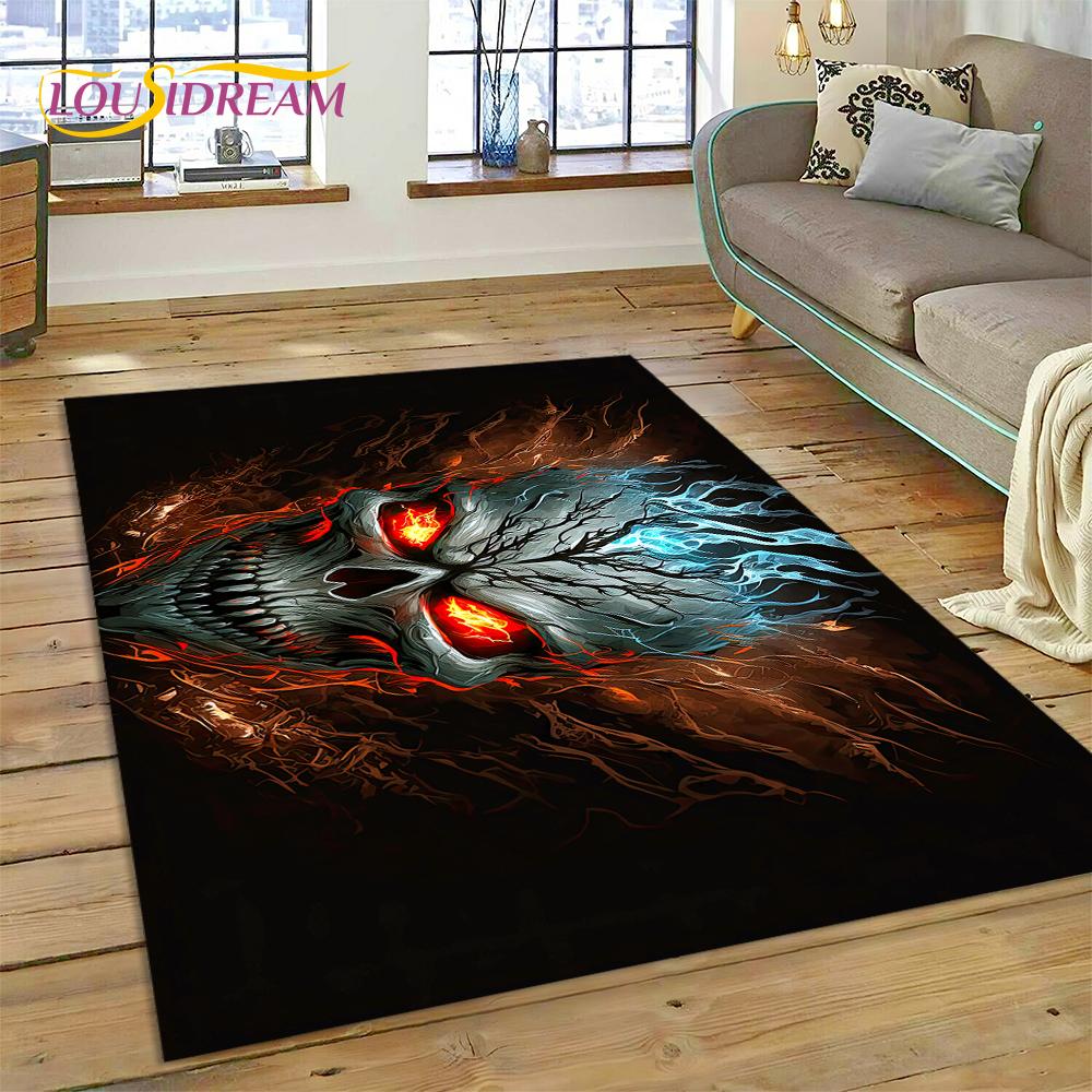 Gothic Horror Monsters Demon Ghost Carpet Rug for Bedroom Living Room Home Sofa Decoration,Children Game Large Decor Floor Mat