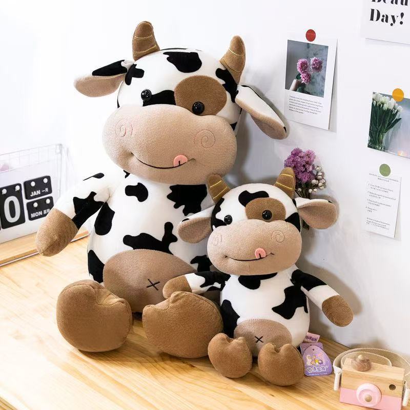 Cute Milk Cow Plush Toy Animal Stuffed Doll Festival Present Birthday Gift Home Decoration Stuffed Plush Animals Toys For Boys