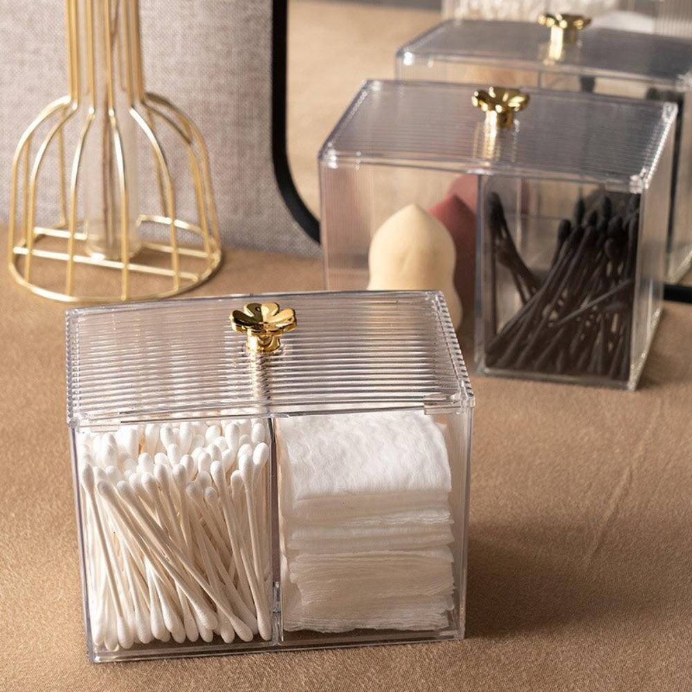 Desktop Acrylic Lipstick Dust-Proof Makeup Removal Cotton Cosmetics Storage Cotton Swab Storage Box