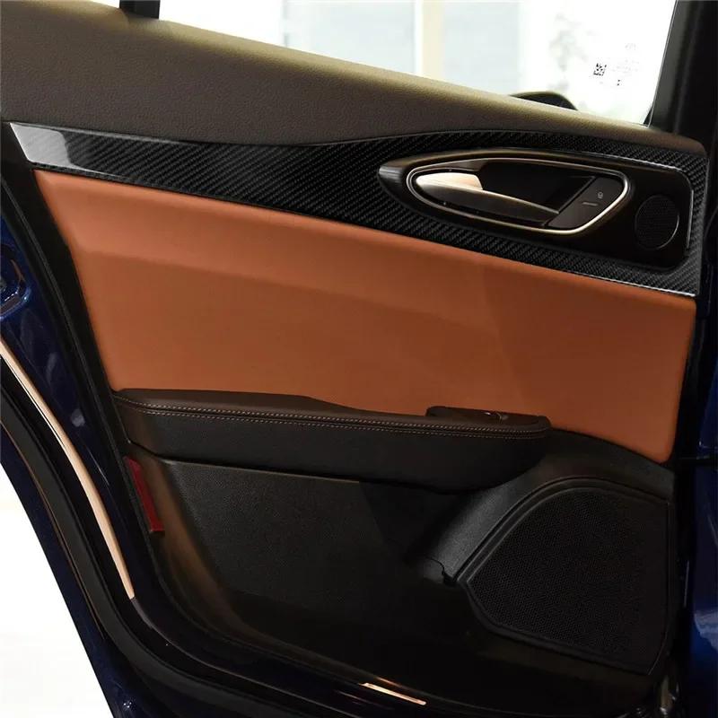 fits For Alfa Romeo Giulia Stelvio 2017-2019 Car Accessories Car interior Decoration  carbon fiber door trim panel car sticker