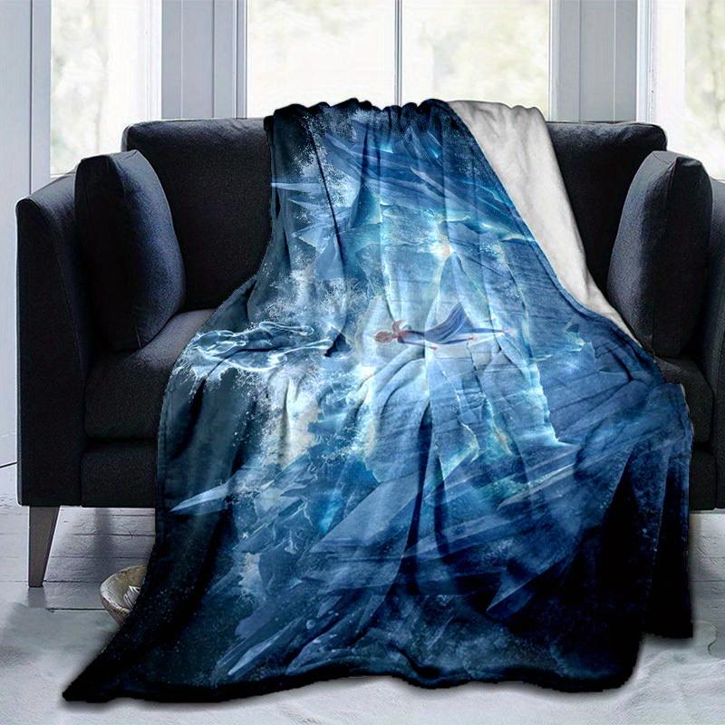 1pc Fantasy Ice Castle Blanket, Magical Winter Wonderland Throw for Home, Office, Outdoor Use & Gift Idea