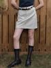 Elssibeui Cotton Mini Skirt_Light Beige