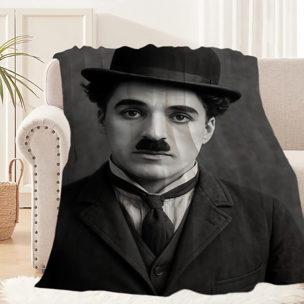 

Actor C-Charlie C-Chaplin Blanket Blanket for Couch Sofa Travel Home Picni Flannel Blanket birthday gift Warm Comfortable 80x60in