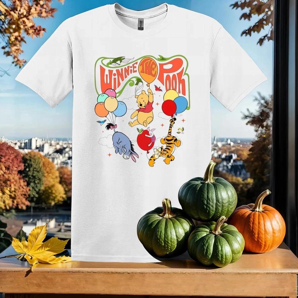 Winnie The Pooh And Friends Balloon Graphic White TShirt Size S4XL S