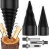 2Pcs Firewood Log Splitter 32mm 42mm High-Carbon Steel Wood Log Drill Bit with Hex/Round/Square Shank Titanium Coated Sturdy