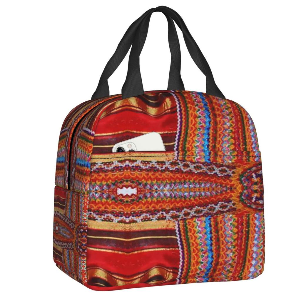 Custom Amazigh Flag Thermal Insulated Lunch Bag Women Berber Pride Tifinagh Resuable Lunch Container for Multifunction Food Box