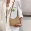 Fashion Casual Solid Color Shoulder Bag For Women High Quality PU Leather Underarm Bag