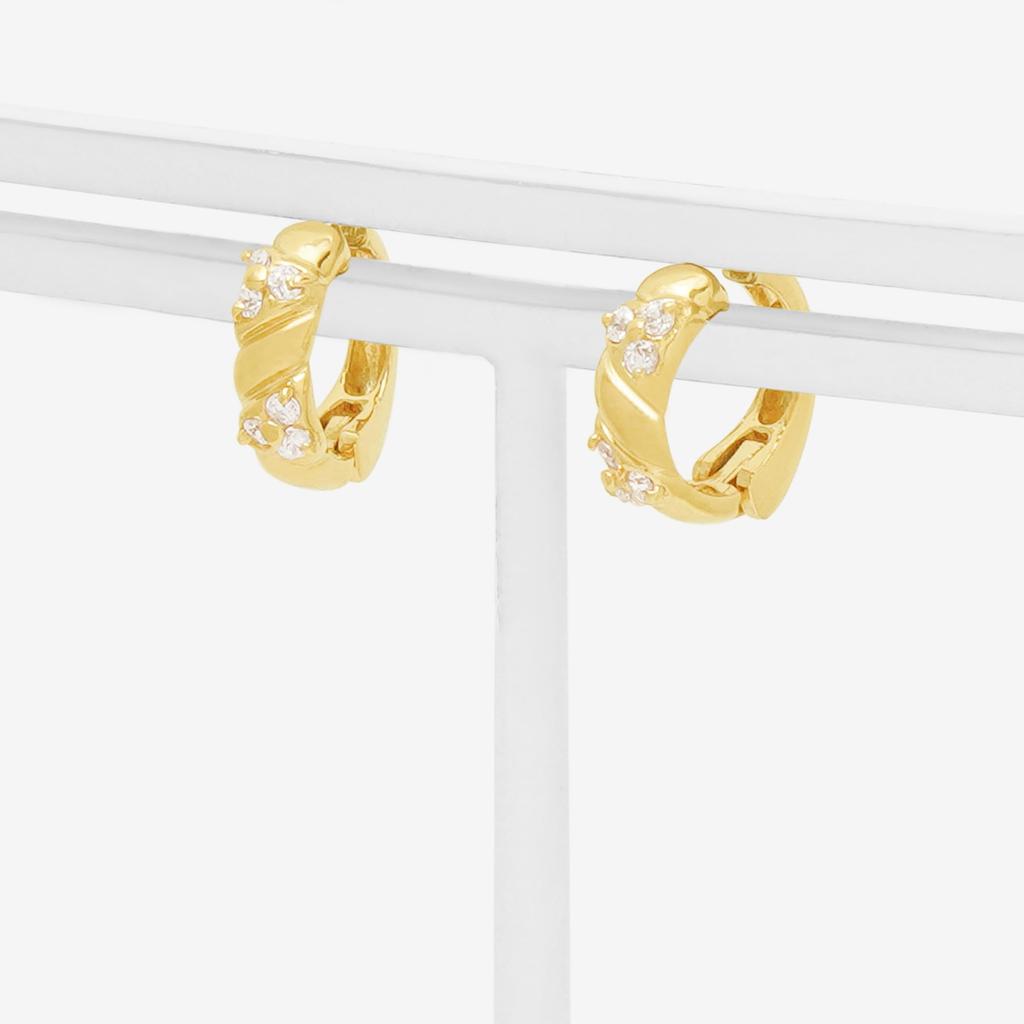 ESTELLE Earrings Silver Yellow Gold Plated Cubic Zirconia [ESTELLE] [Official] Women's 0776-0063-0000-0000